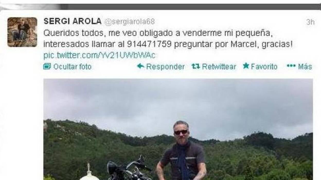 Sergi Arola vende su Harley a través de Twitter