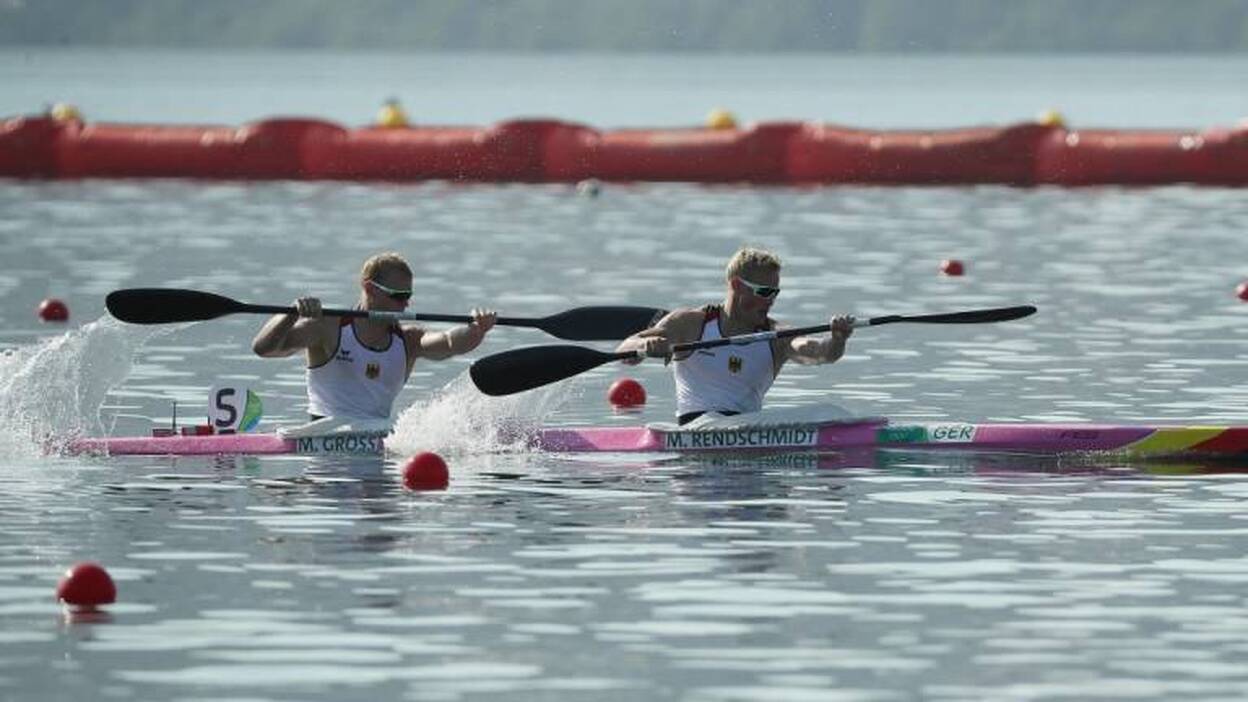 Los campeones mundiales alemanes ganan oro en K2 1.000 metros