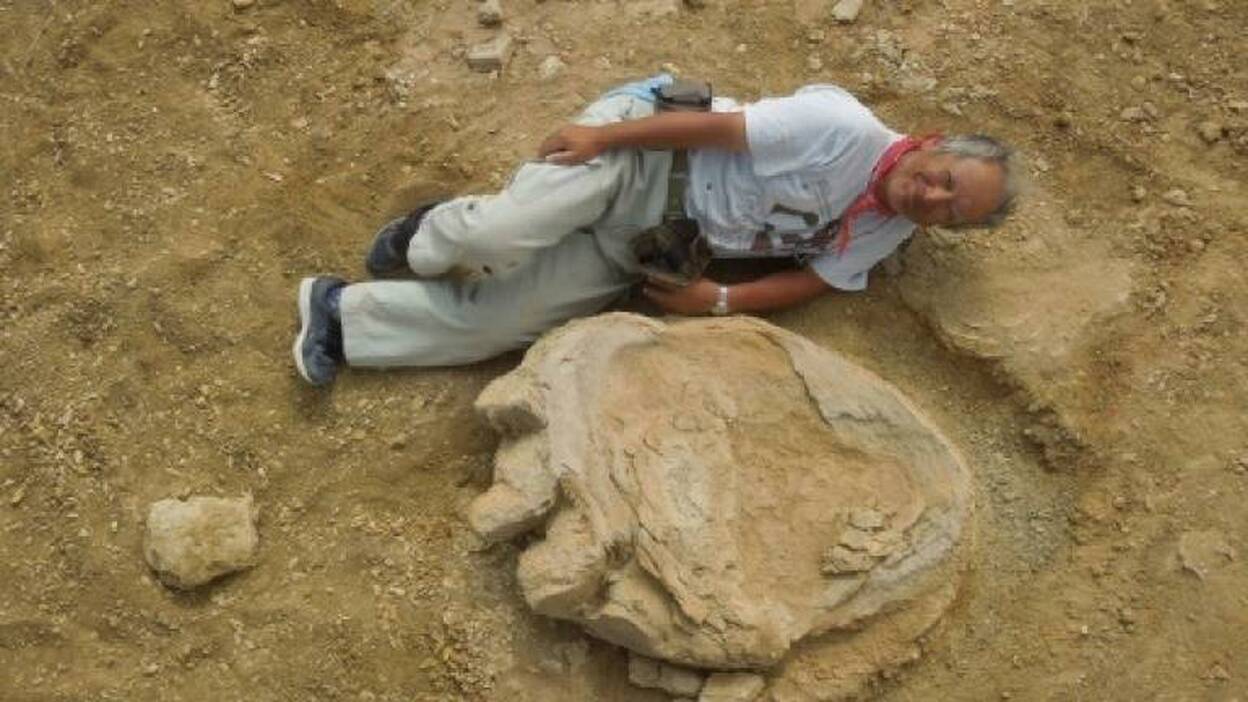 Una huella gigante de dinosaurio aparece en el desierto de Gobi