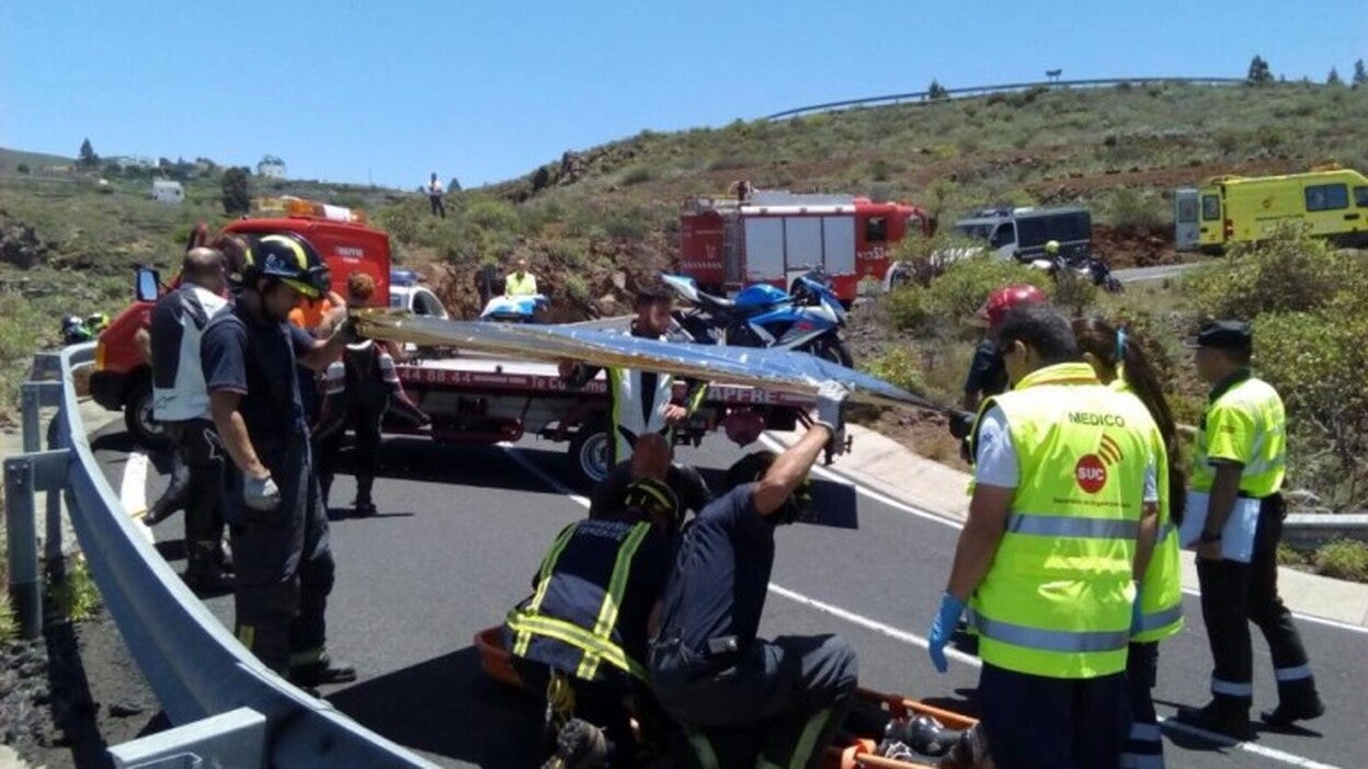 Rescatan a un motorista en Vilaflor