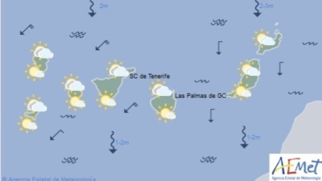 Canarias alternará claros con nubes