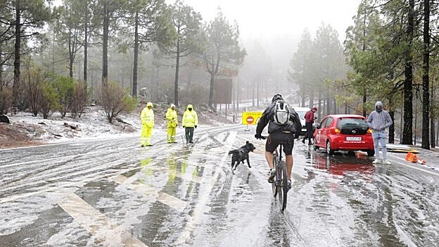 Crónica de la primera nevada del año en Tejeda