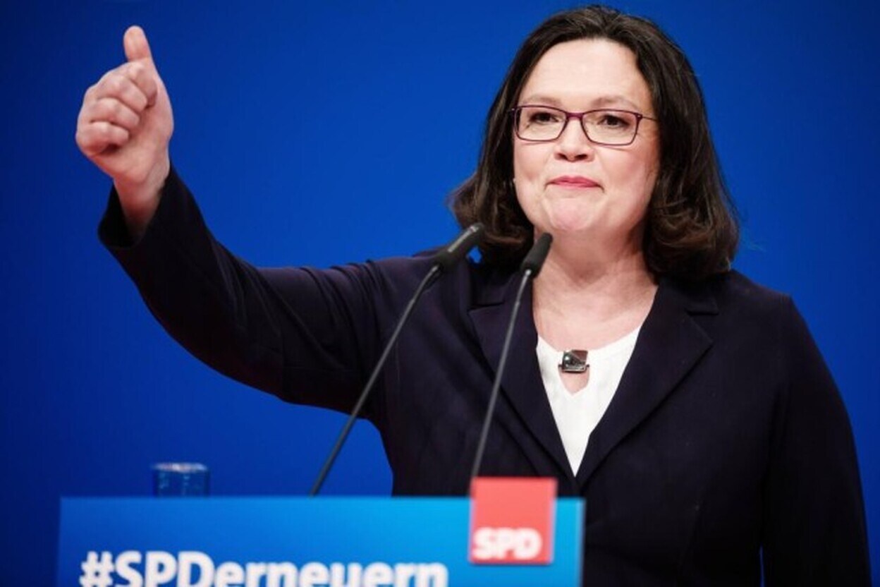 El SPD alemán elige a Nahles como jefa del partido con el 66% de los votos