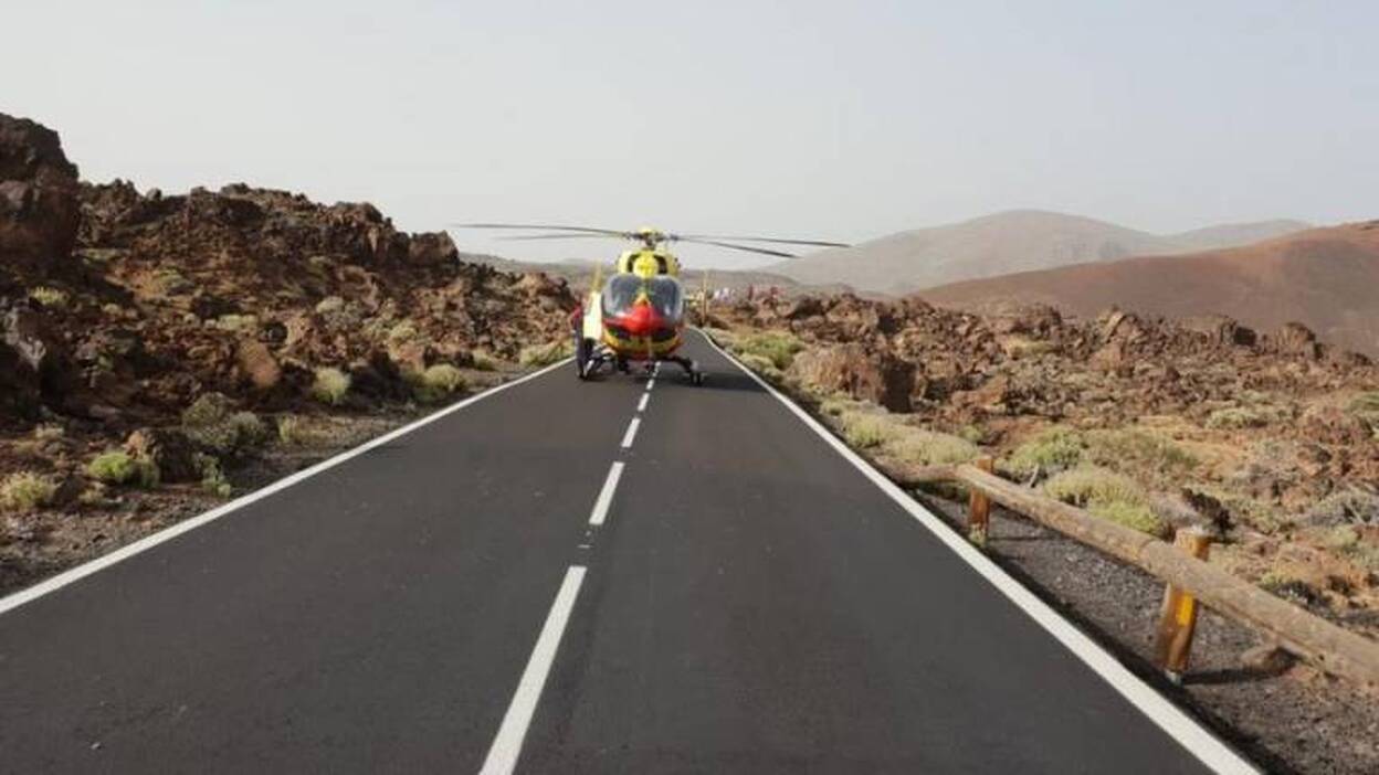 Herido grave al caer con una moto en el Teide
