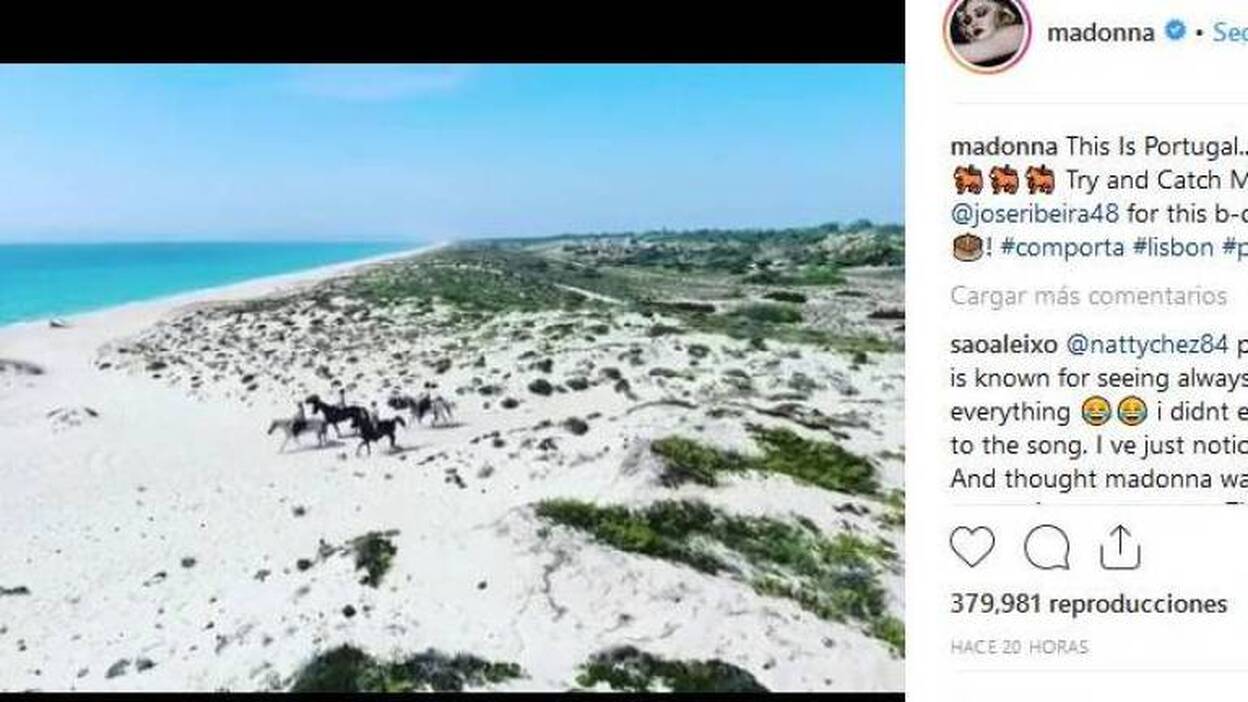 Madonna, seducida por los paseos a caballo en las playas portuguesas