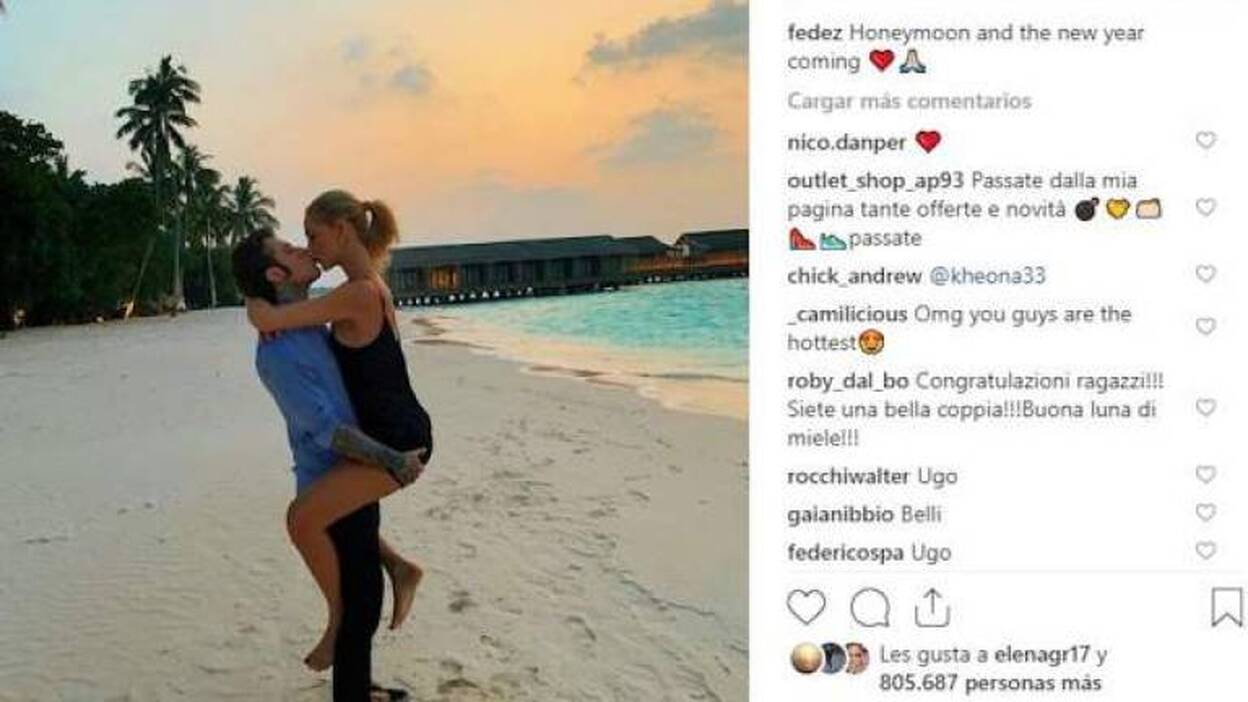 Chiara Ferragni y Fedez disfrutan de su luna de miel en Maldivas