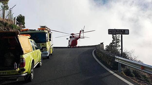 Rescate del senderista que cayó en el Pico de las Nieves