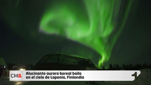 Increíble aurora boreal en Laponia