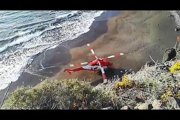 Rescatan en helicóptero a un hombre en Güi Güi