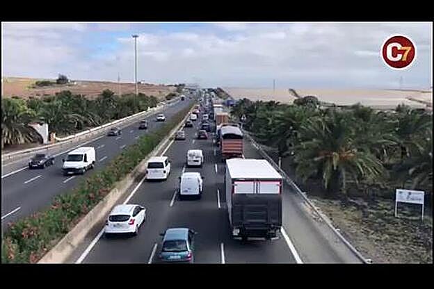 Un accidente colapsó la GC1