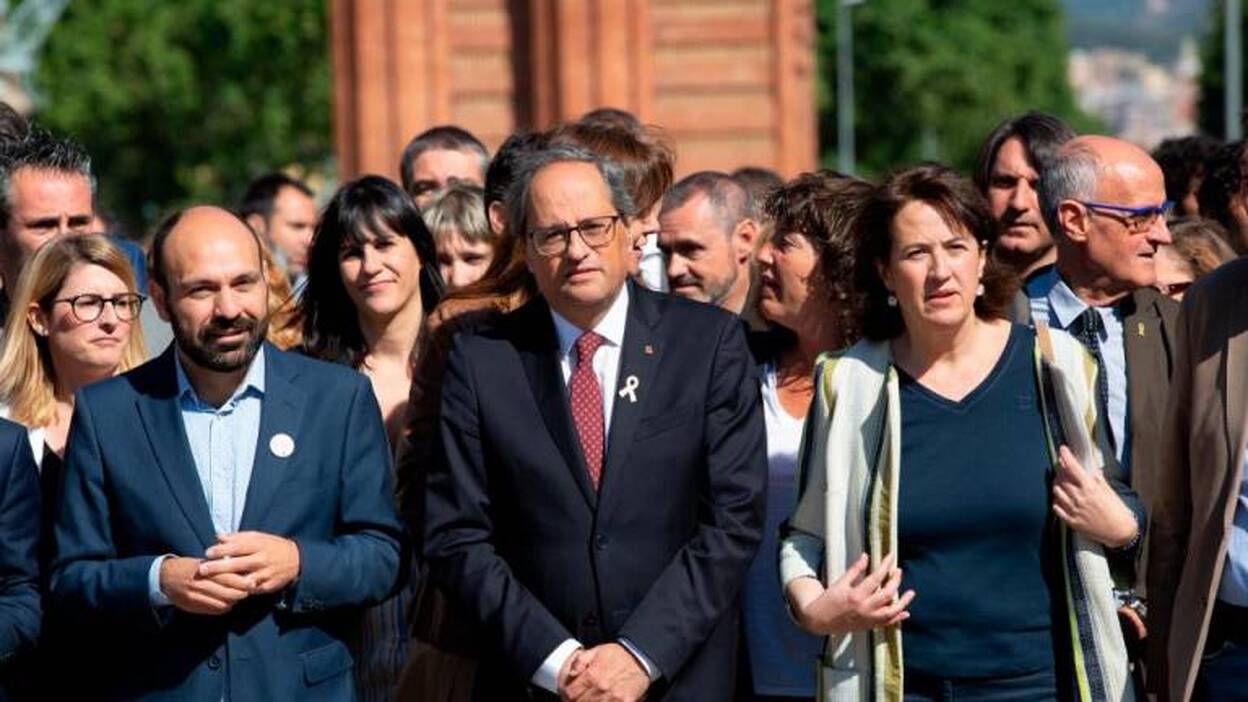 Torra declara unos 40 minutos en el TSJC por presunta desobediencia al no retirar lazos