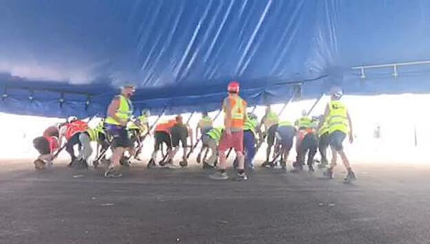 Así montan la carpa del Circo del Sol