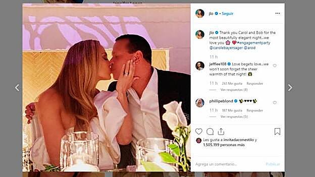 JLo y Alex Rodriguez comparten su fiesta de compromiso