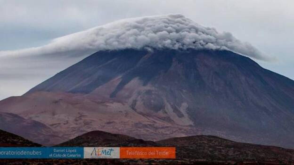 Boinas de nubes en las montañas canarias