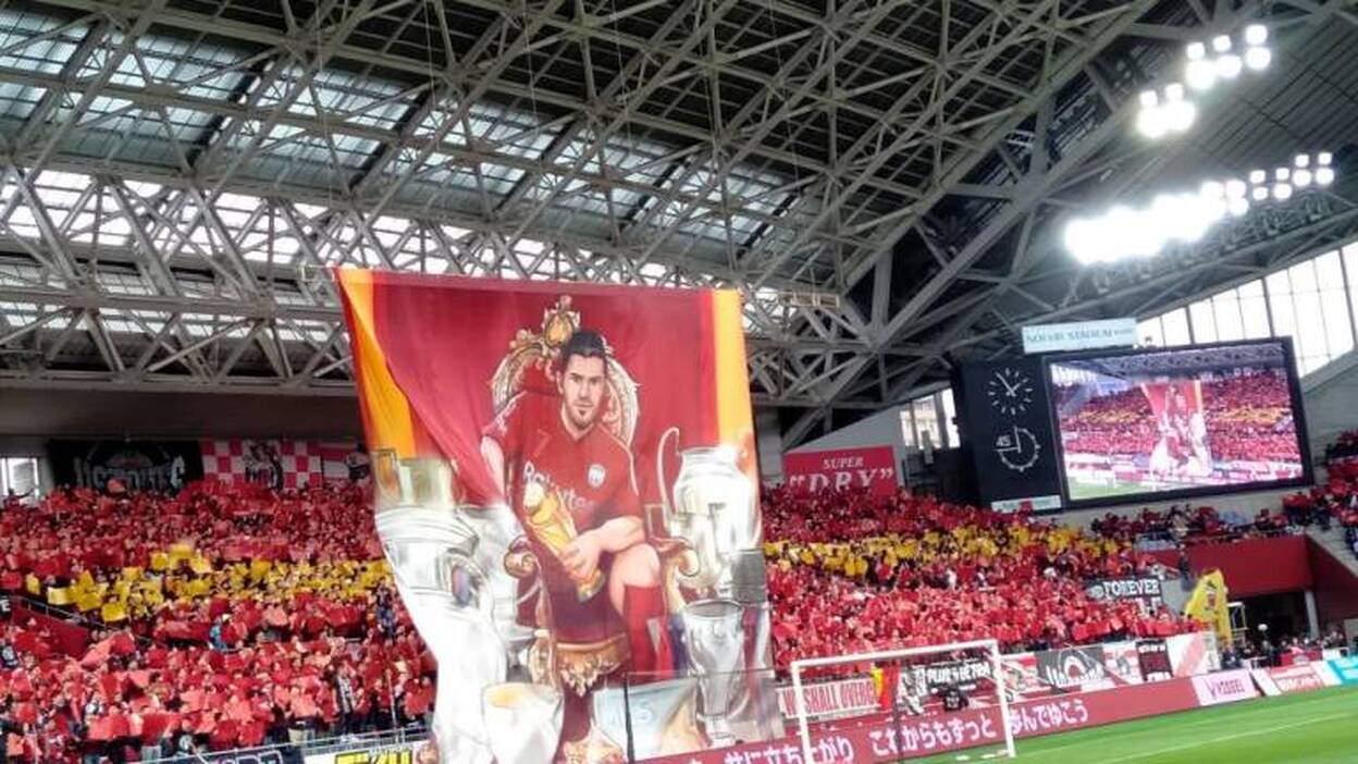 Villa juega su último partido de Liga: gol y emotivo homenaje