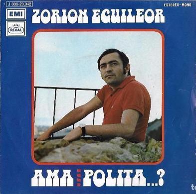 Imagen secundaria 1 - Zorion Eguileor como su personaje de Trimagasi en 'El Hoyo', portada de uno de sus discos a comienzos de los 70 y en el puerto de su Mundaka natal.