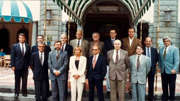 Impulsores de la fundación Benito Pérez Galdós. /  Archivo de Manuel Ramos Almenara
