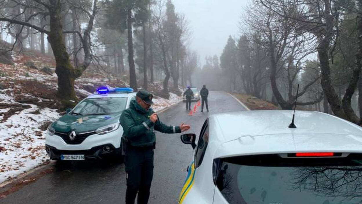 Cierre de carreteras por heladas en Gran Canaria