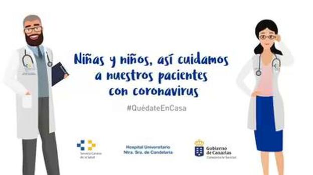 Vídeo del personal sanitario a los niños canarios