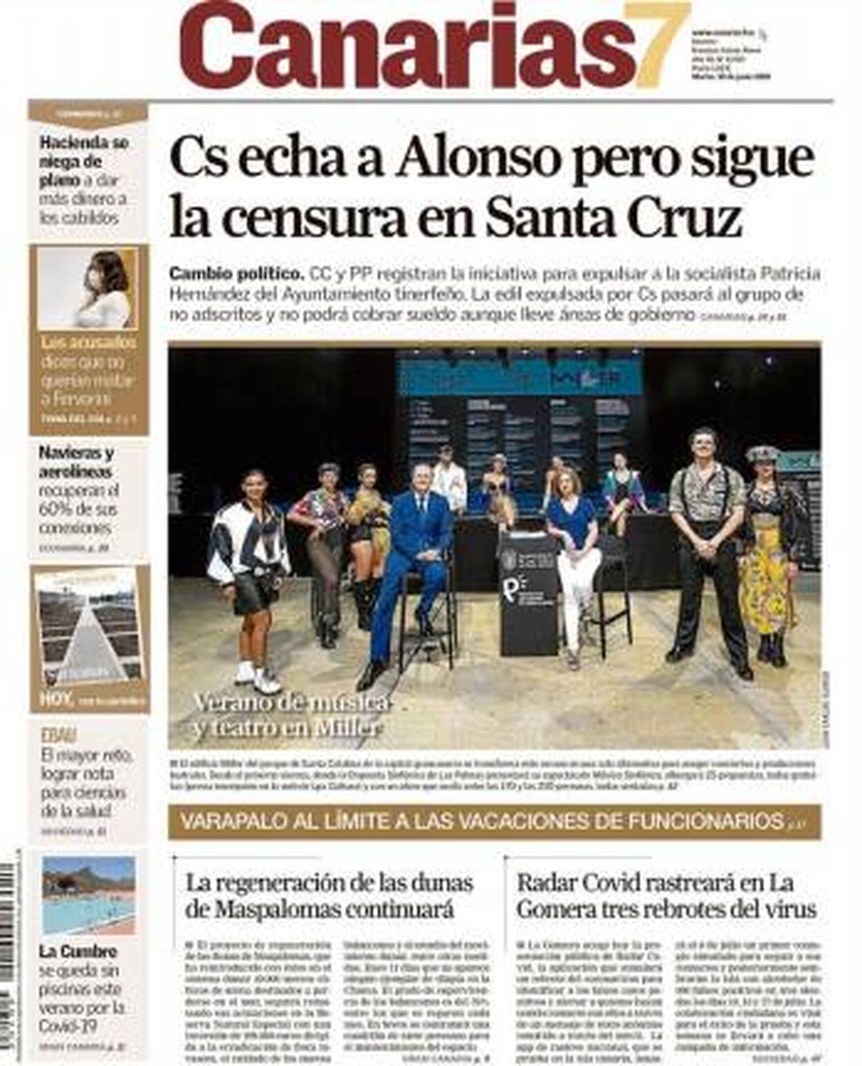 CANARIAS7 está puntualmente en tu quiosco. Mira aquí la portada de este martes 30 de junio