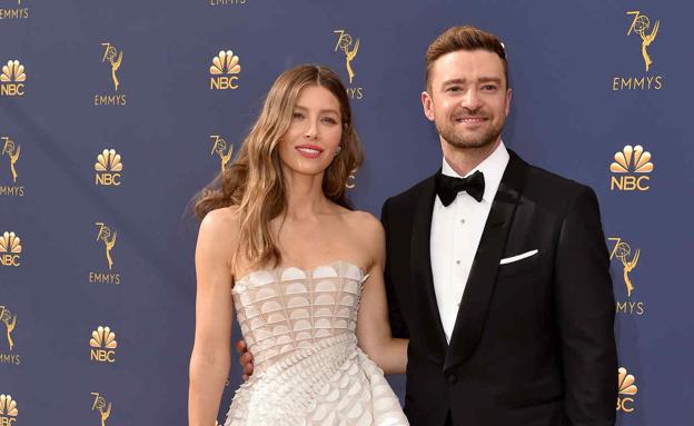 Jessica Biel y su marido, el cantante y actor Justin Timberlake.