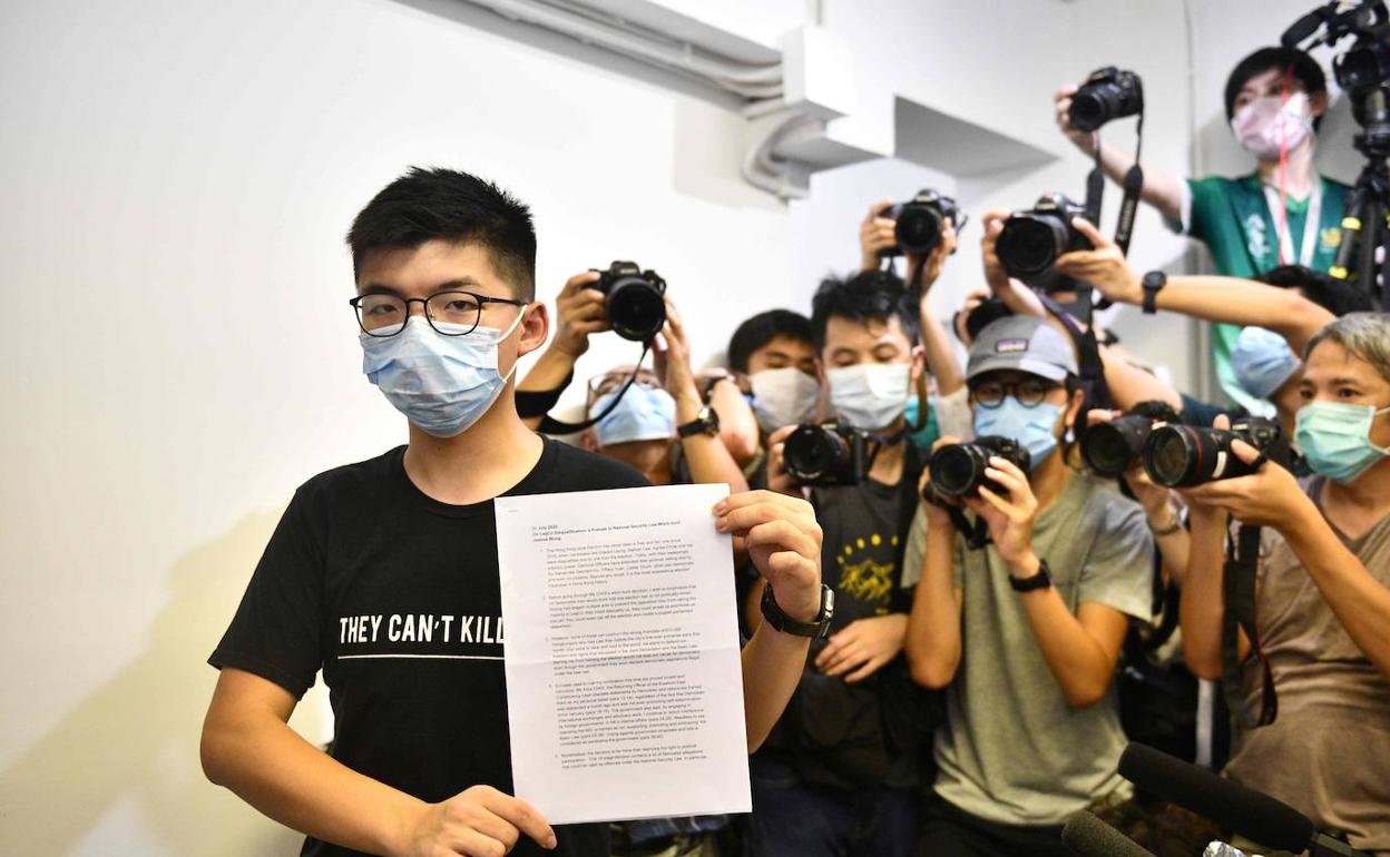 El activista prodemocracia Joshua Wong