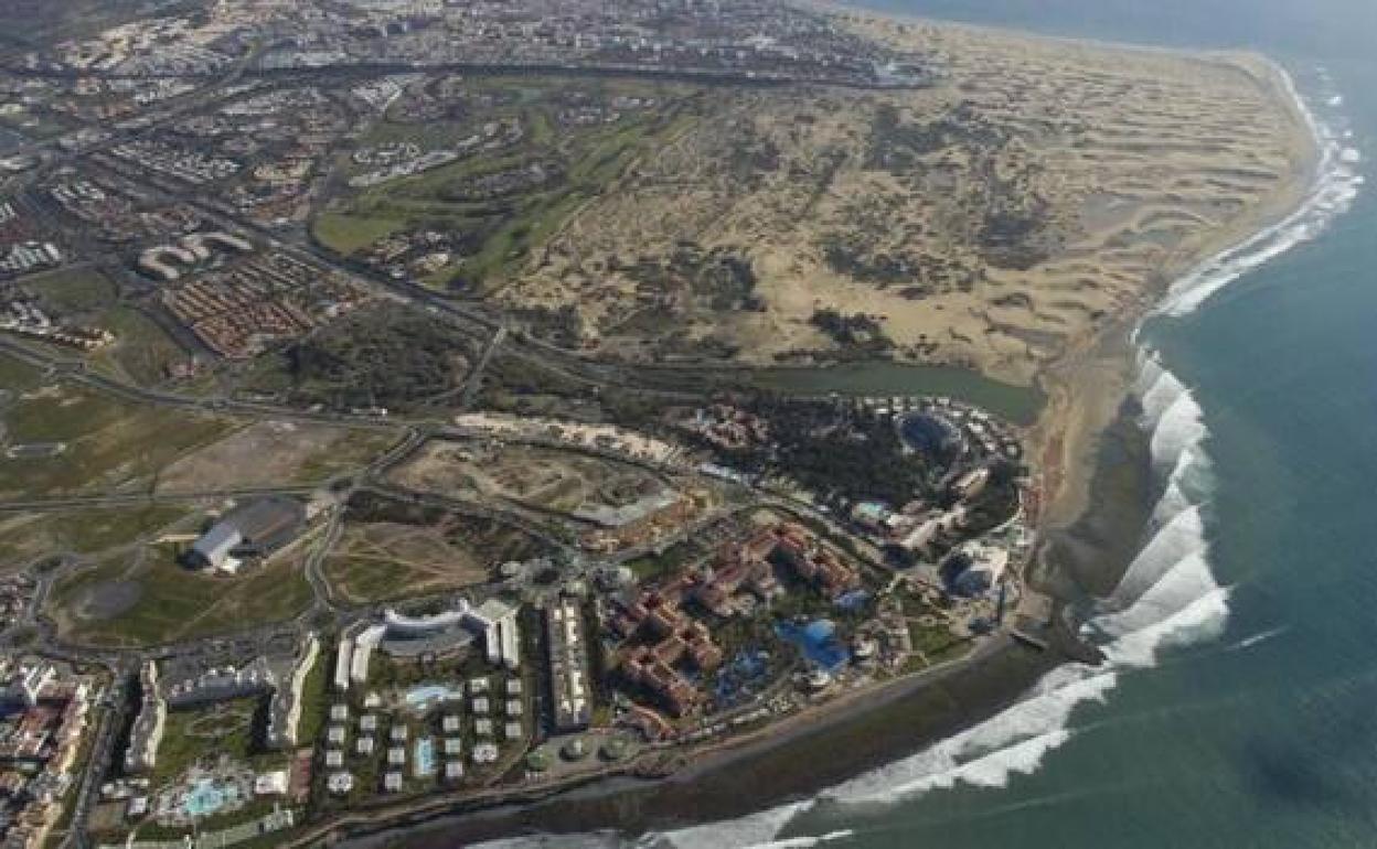 Imagen aérea de Maspalomas, en el sur de Gran Canaria. 
