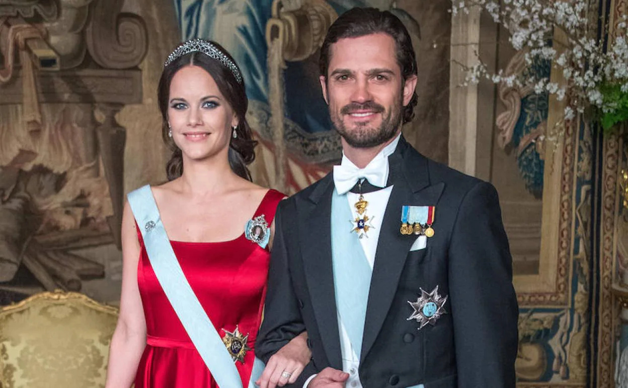 Los príncipes Carlos Felipe y Sofía, en una cena de gala.