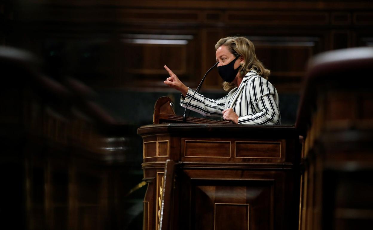 Imagen de archivo que recoge uno de los momentos en los que interviene la diputada de CC, Ana Oramas. 
