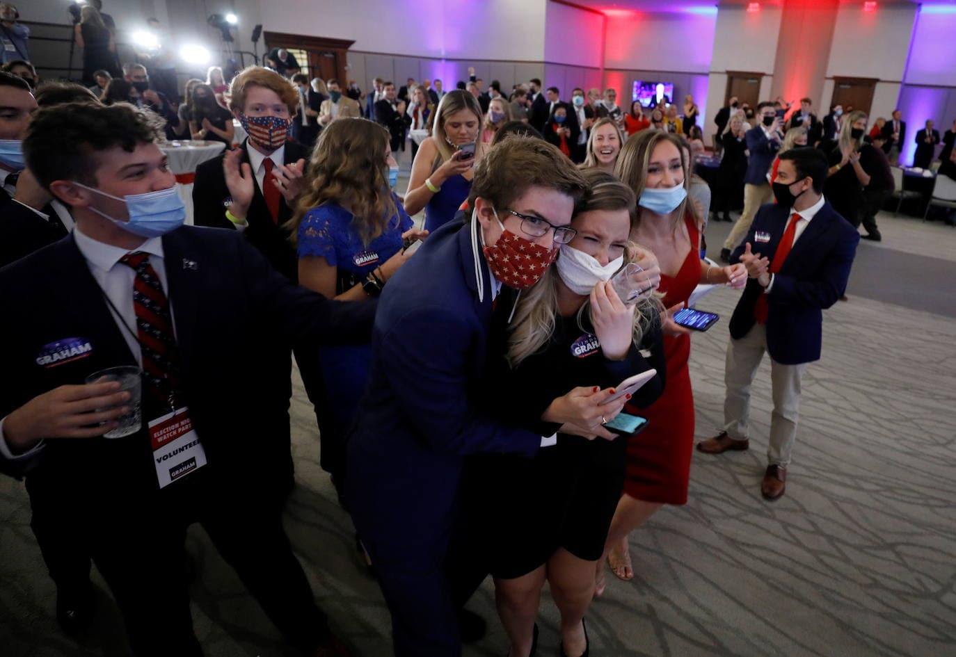 Los partidarios de Lindsey Graham, en su fiesta de Columbia, Carolina del Sur.