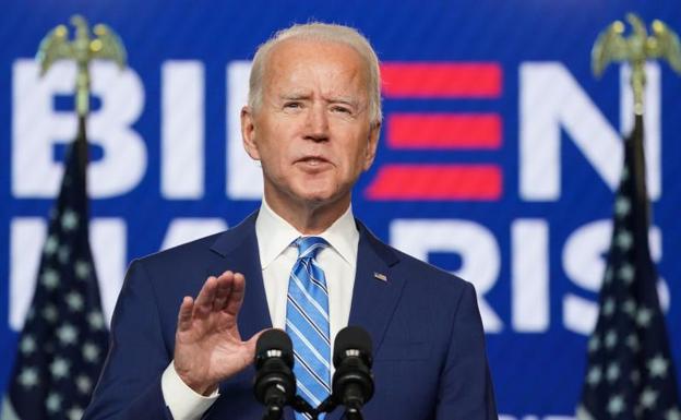 Joe Biden se mostró optimista en una comparecencia ante sus seguidores una vez cerradas las urnas en el país.