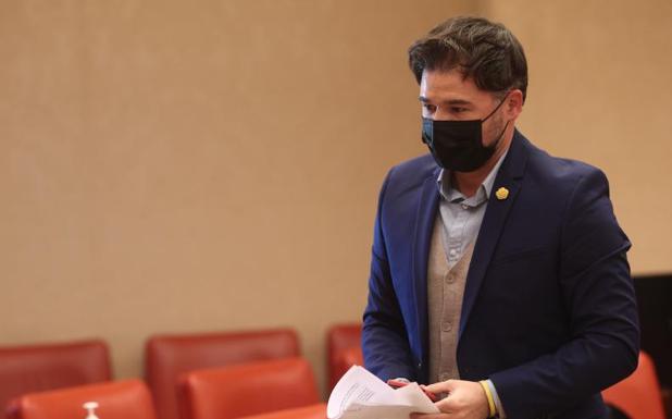 Gabriel Rufián, este martes en el Congreso.