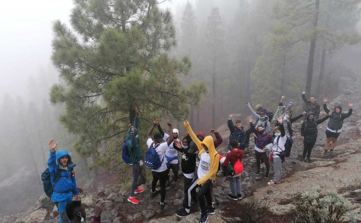 Imagen de la jornada de ayer en la cumbre grancanaria. 
