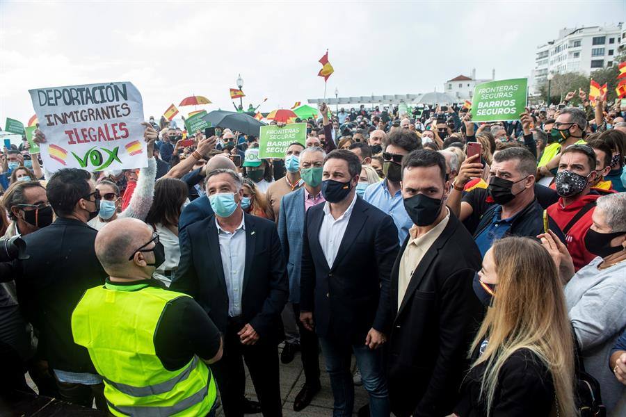 Santiago Abascal, este sábado en Arrecife. 