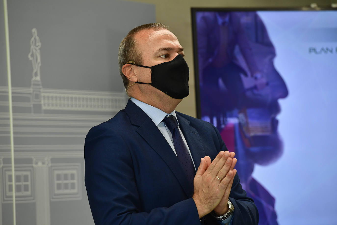 El alcalde de Las palmas de Gran canaria, Augusto Hidalgo, esta mañana. 