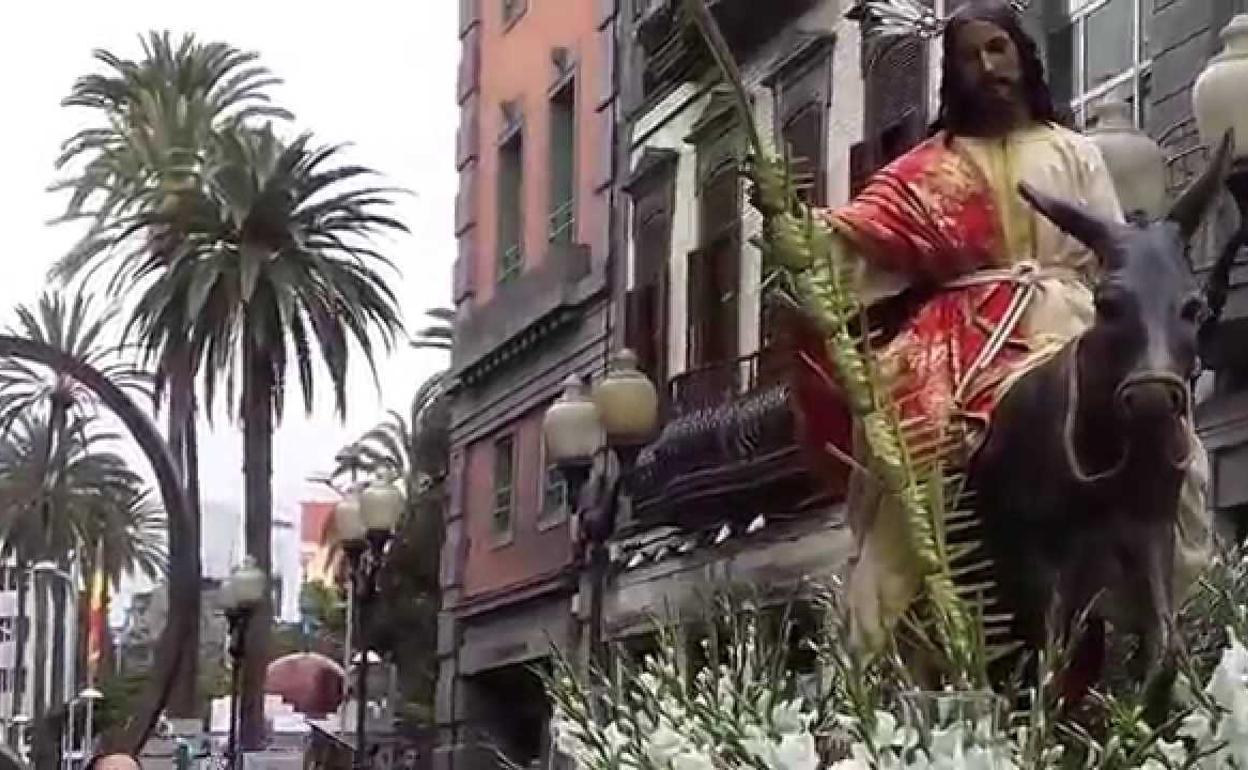 Procesión de La Burrita en San Telmo, Las Palmas de Gran Canaira. 