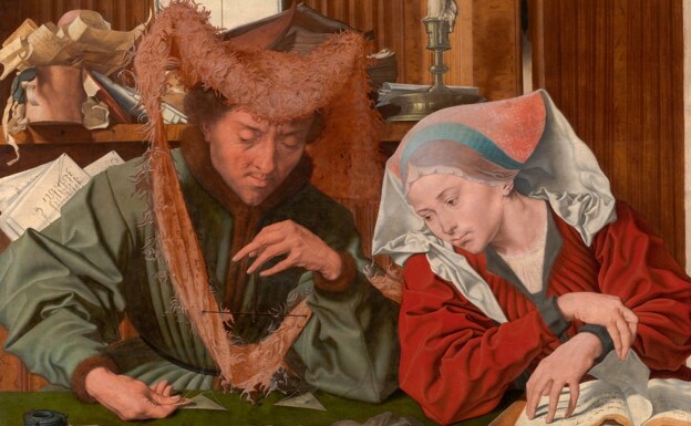 'El cambista y su mujer' obra de van Reymerswale en la colección del Prado. 