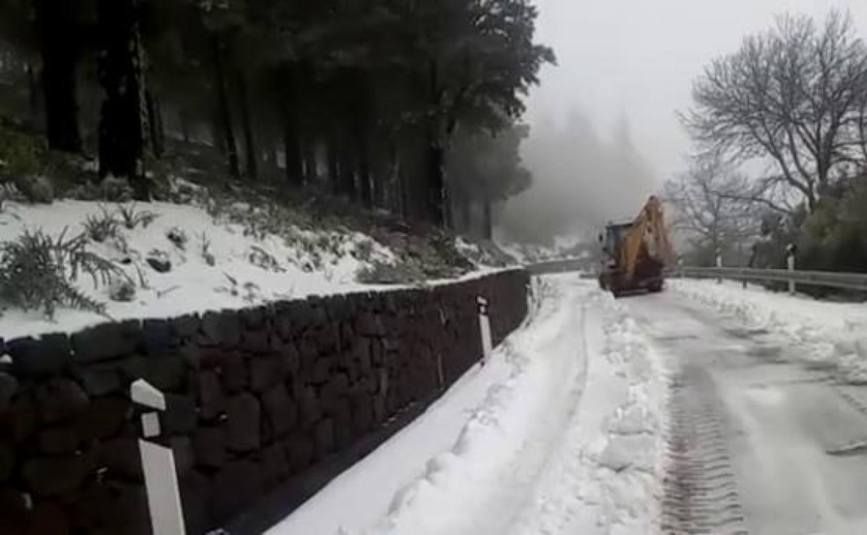 Imagen de archivo de la útlima gran nevada en Tejeda