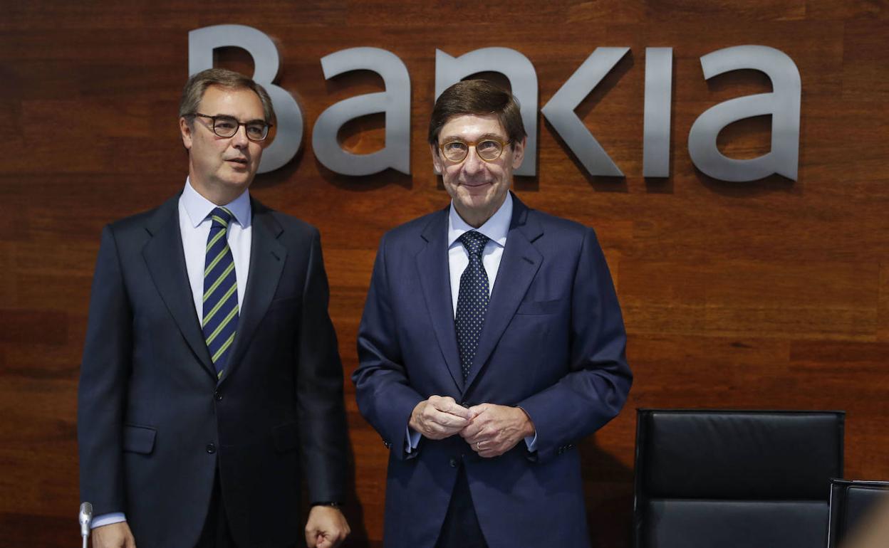 El consejero delegado de Bankia, José Sevilla, junto al presidente de la entidad, José Ignacio Goirigolzarri. 