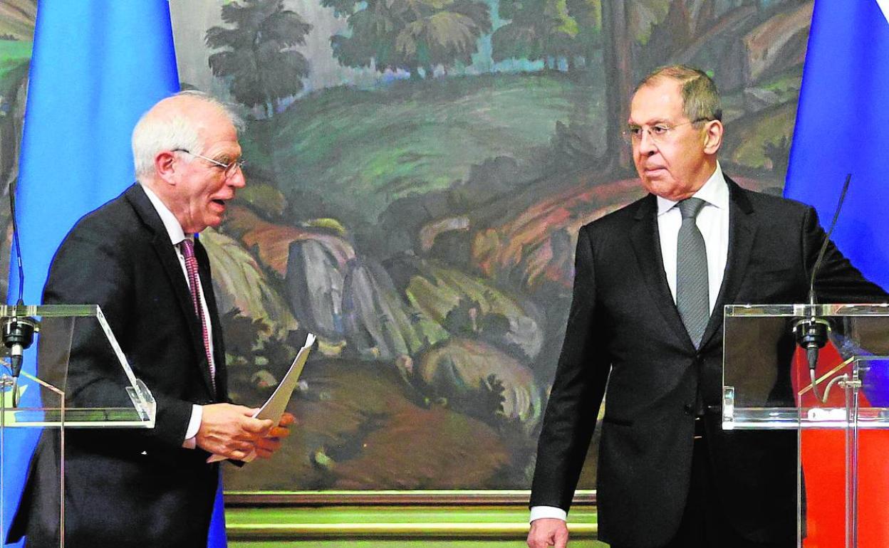 El encuentro de Borrell con Lavrov estuvo marcado por la tensión.