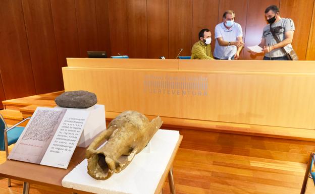Las donaciones particulares engrosan el Museo Arqueológico con una ánfora romana y una pinta de queso en piedra