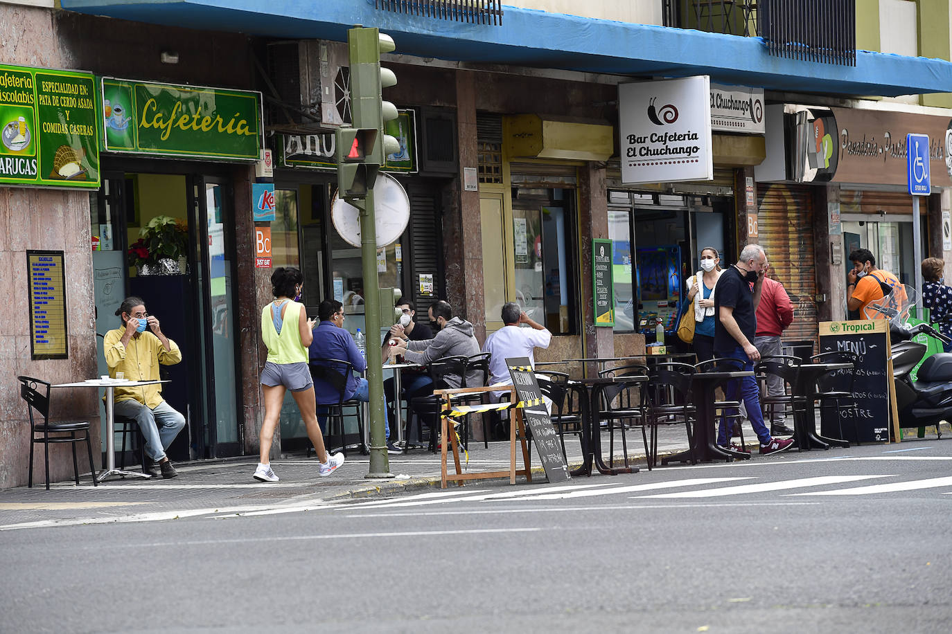 Imagen de una terraza que se acogió a la posibilidad ofrecida por el Ayuntamiento en el nivel 3. 