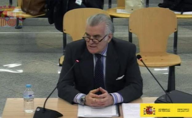 Bárcenas, durante la declaración de ayer.