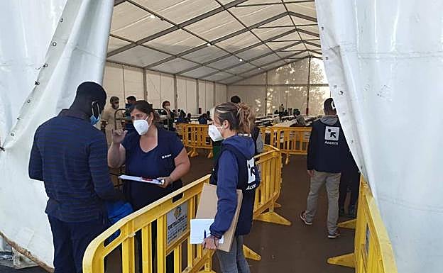 Interior del centro, en la mañana de este martes