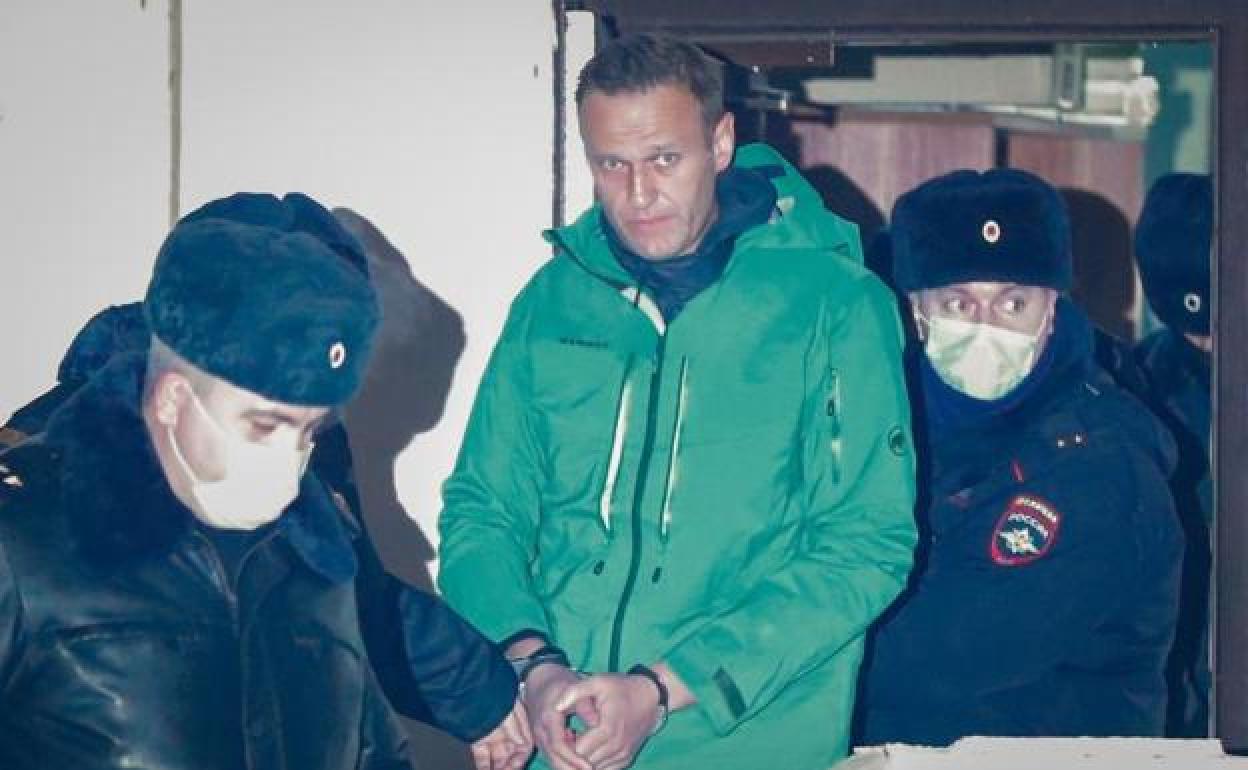 Navalni el día de su detención. 