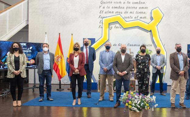 Responsables del Cabildo y entidades colaboradoras en la presentación de la feria Gran Canaria Me Gusta. 