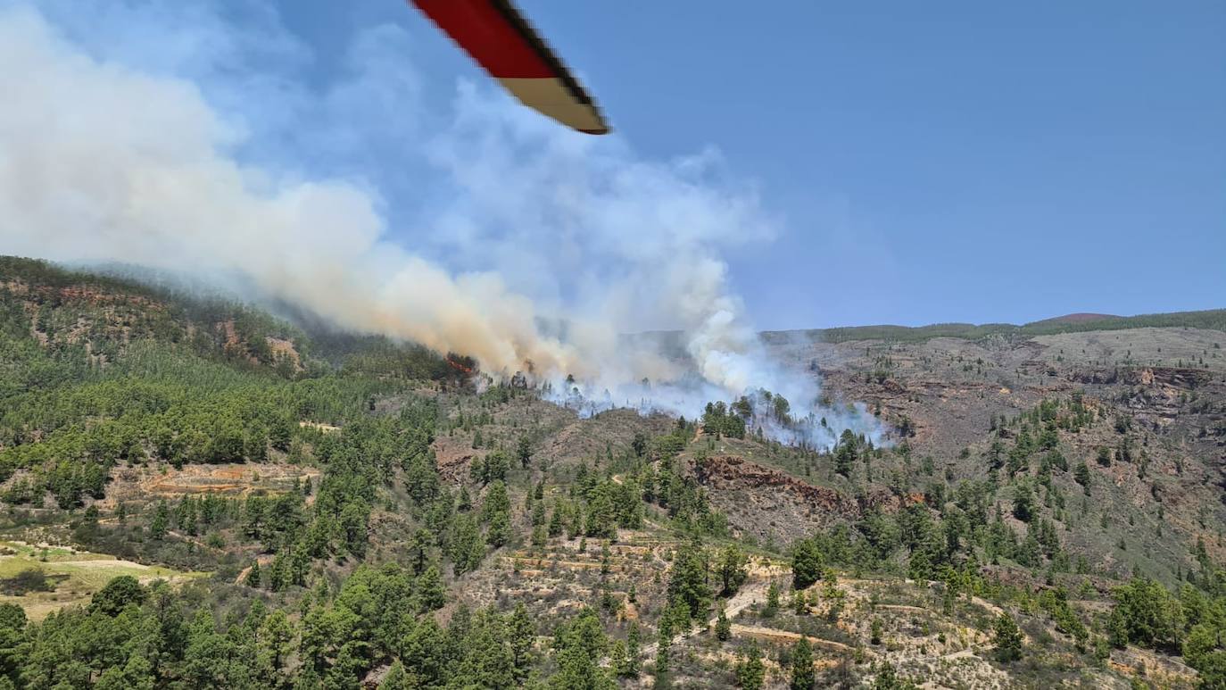 Imagen del humo del incendio del barranco de Chajaña