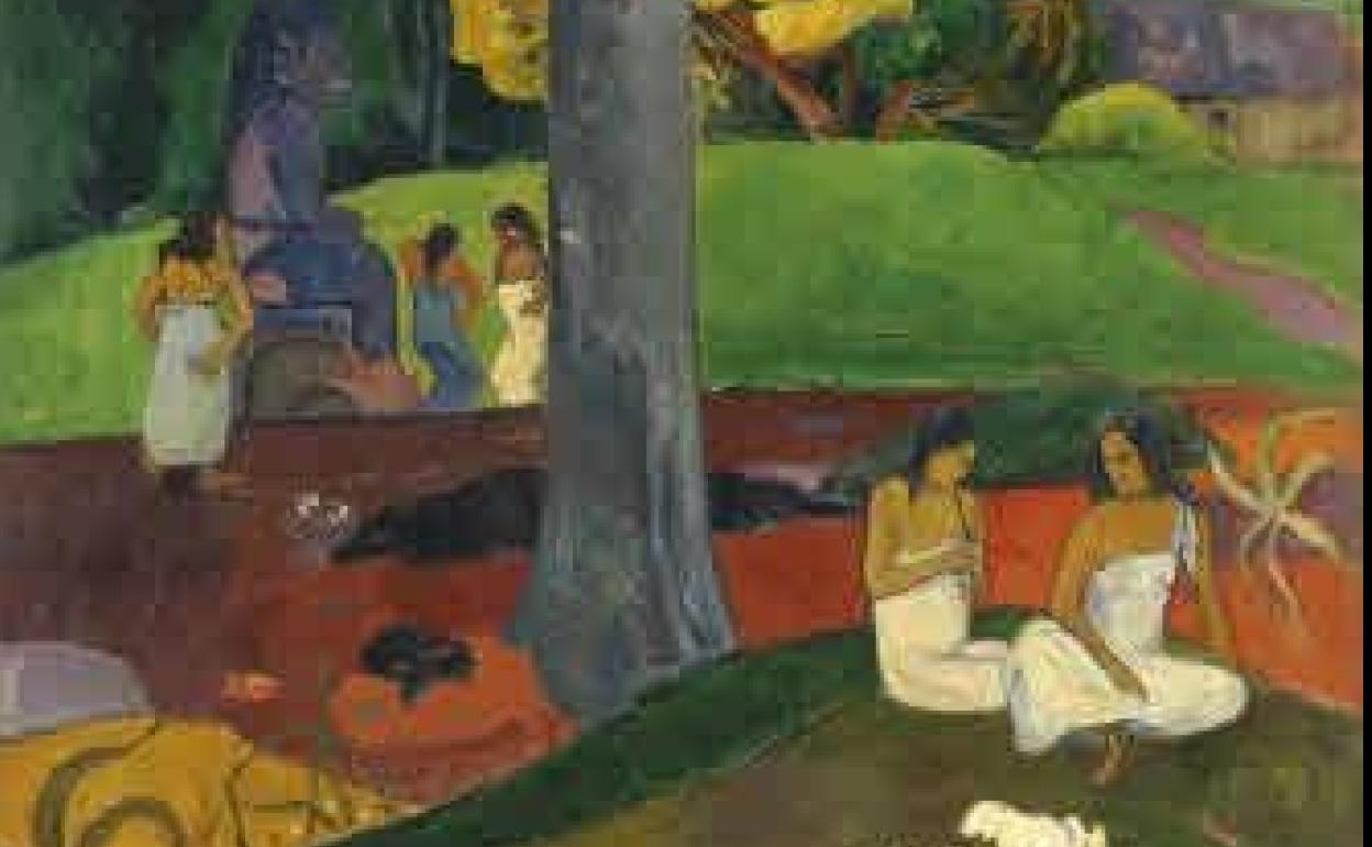 Detalle de 'Mata Mua', de Paul Gauguin, la pieza estelar de la colección de Carmen Thyssen.