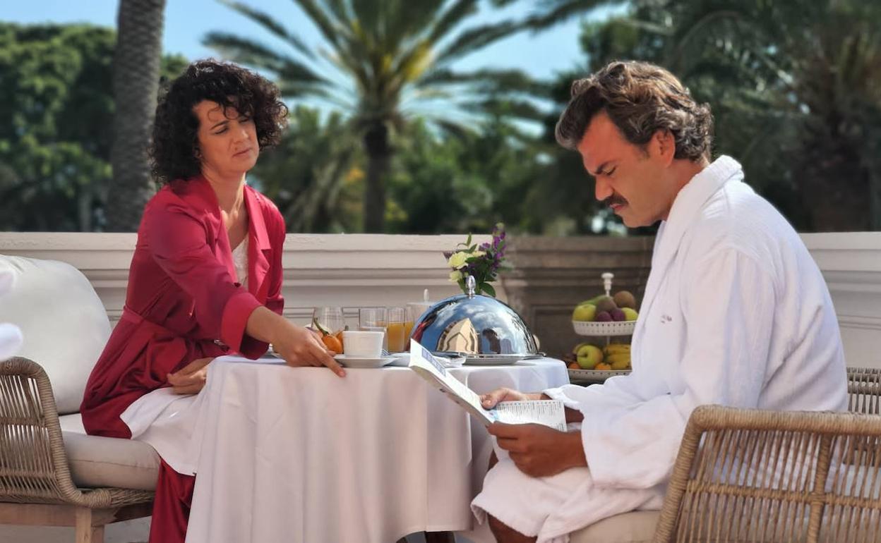 Un momento del rodaje, en la capital grancanaria. 