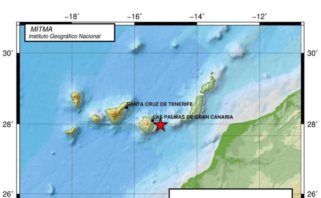 Seísmo de 2,1 grados frente a la costa de Telde